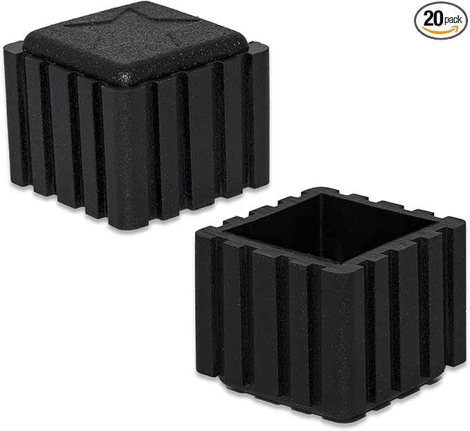 Flyshop Anti-Skid Non-Marking Synthetic Rubbr Patio Chair Table Leg Caps Square by Flyshop