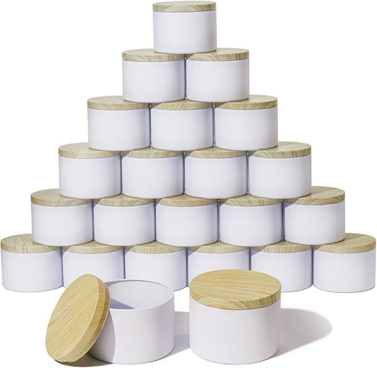 Aroparc Candle Tins 8oz with Lids, 24 Pack Seamless Candle Containers by Tobeno1candlemakingsupplier