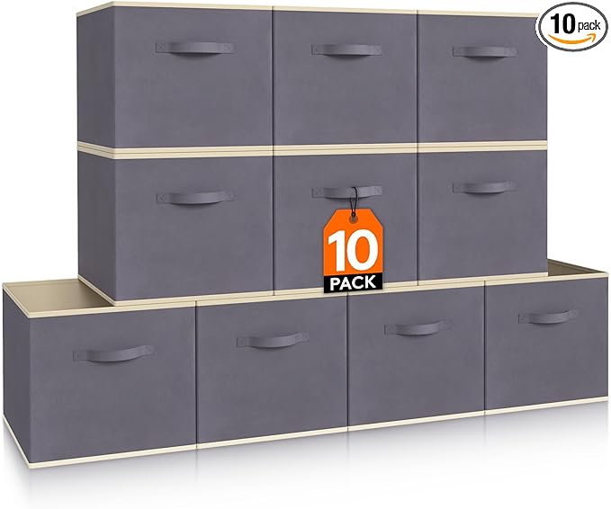 Lifewit Set of 10 Fabric Storage Cubes, Foldable Storage Box, Storage Box by Lifewit