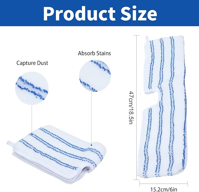 4 Pack Microfiber Mop Pads for O Cedar Mop Replace Head, Flip Mop Refills - Image 2