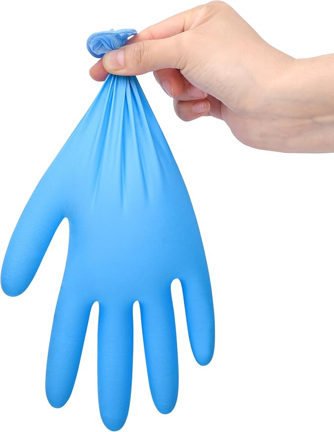 TitanFlex Heavy-Duty Blue Nitrile Gloves, Fully Textured, Mechanic Disposable - Image 6
