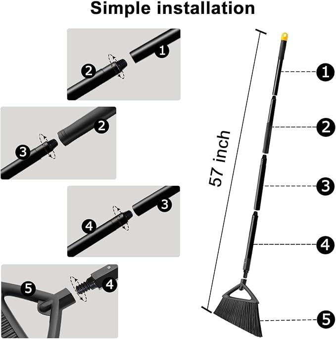 3PCS Heavy Duty Angle Broom, Long Pole Brooms - Image 8