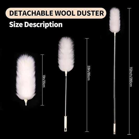 Extendable Lambswool Duster 29-110 Inch, Anti-Static Flexible Head, Stainless - Image 2