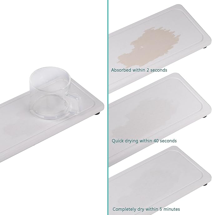 2 Pcs Water Absorbing Stone Trays, Kitchen/Bathroom Sink Soap Dish, Diatomite - Image 6