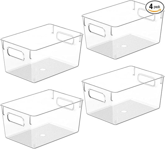 Clear Plastic Storage Bins, Pantry Organizers and Storage Containers Fridge by CONTROLKITCHEN