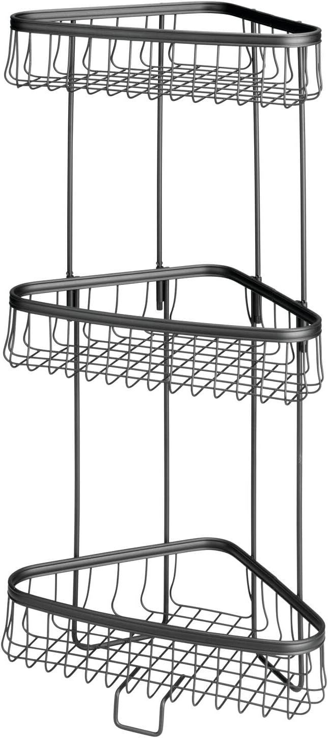 mDesign Metal Bathroom Shelf Unit - Freestanding Vertical Storage for Organiz...