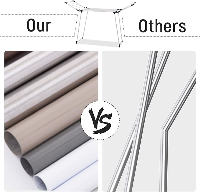 Clothes Drying Rack, Gullwing Laundry Rack, Collapsible, Space-Saving Laundry - Image 9