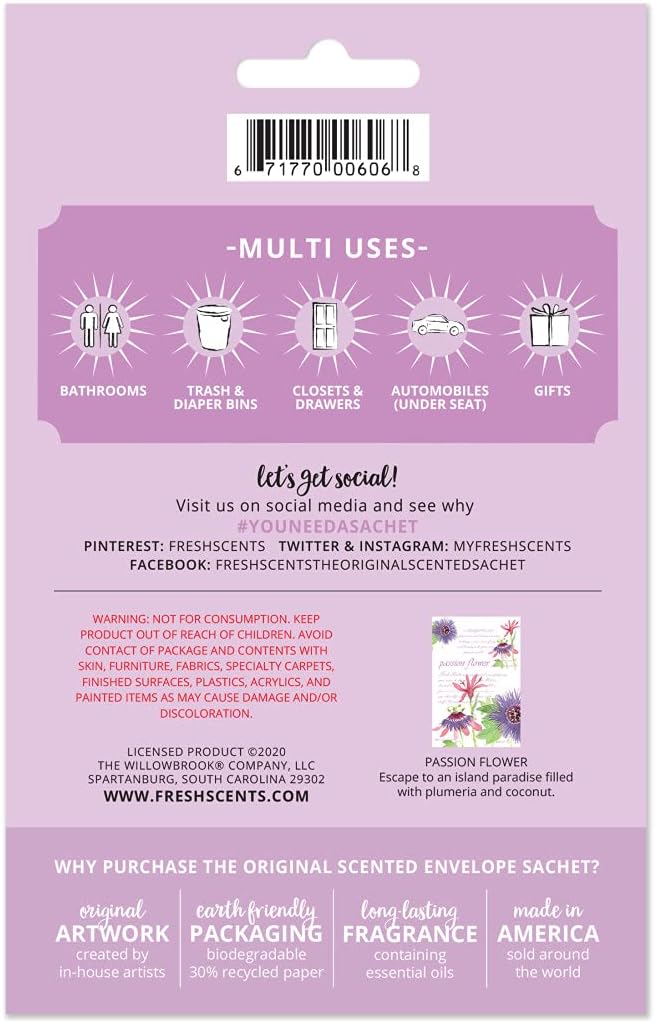 WILLOWBROOK | Fresh Scents Scented Sachet Packet | Passion Flower | Air - Image 5
