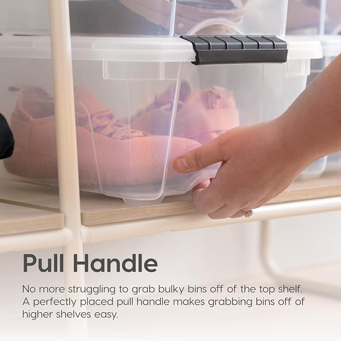 IRIS USA 32 Qt Stackable Plastic Storage Bins - Image 4