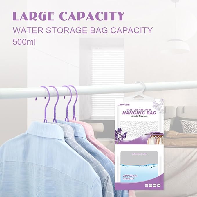 CANAGER Hanging Moisture Absorber, Lavender Vanilla Moistureproof Hanging Bag - Image 3