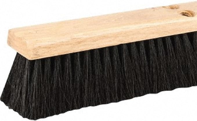 PRO SOURCE 18" Push Broom Head: Poly Bristles, Threaded Wood Block - Image 4