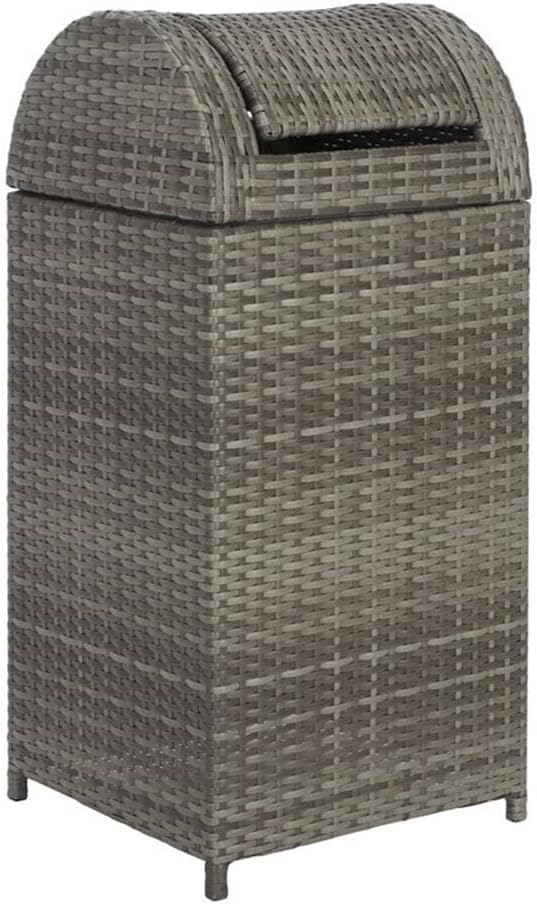 Safavieh Outdoor Collection Serapis Grey Wicker Trash Bin by SAFAVIEH