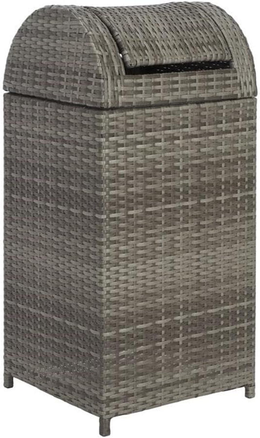 Safavieh Outdoor Collection Serapis Grey Wicker Trash Bin by SAFAVIEH