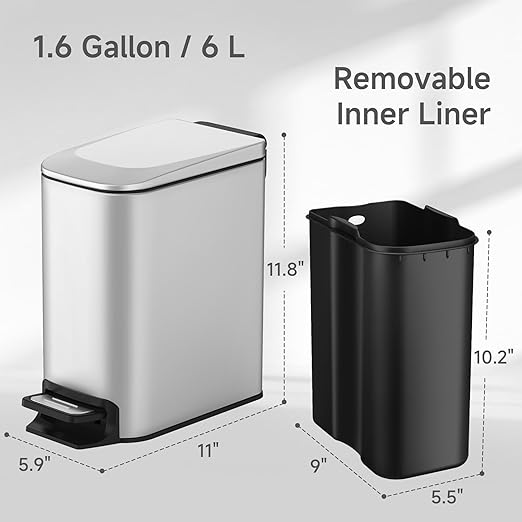 TIPGO Slim Bathroom Trash Can - Image 4