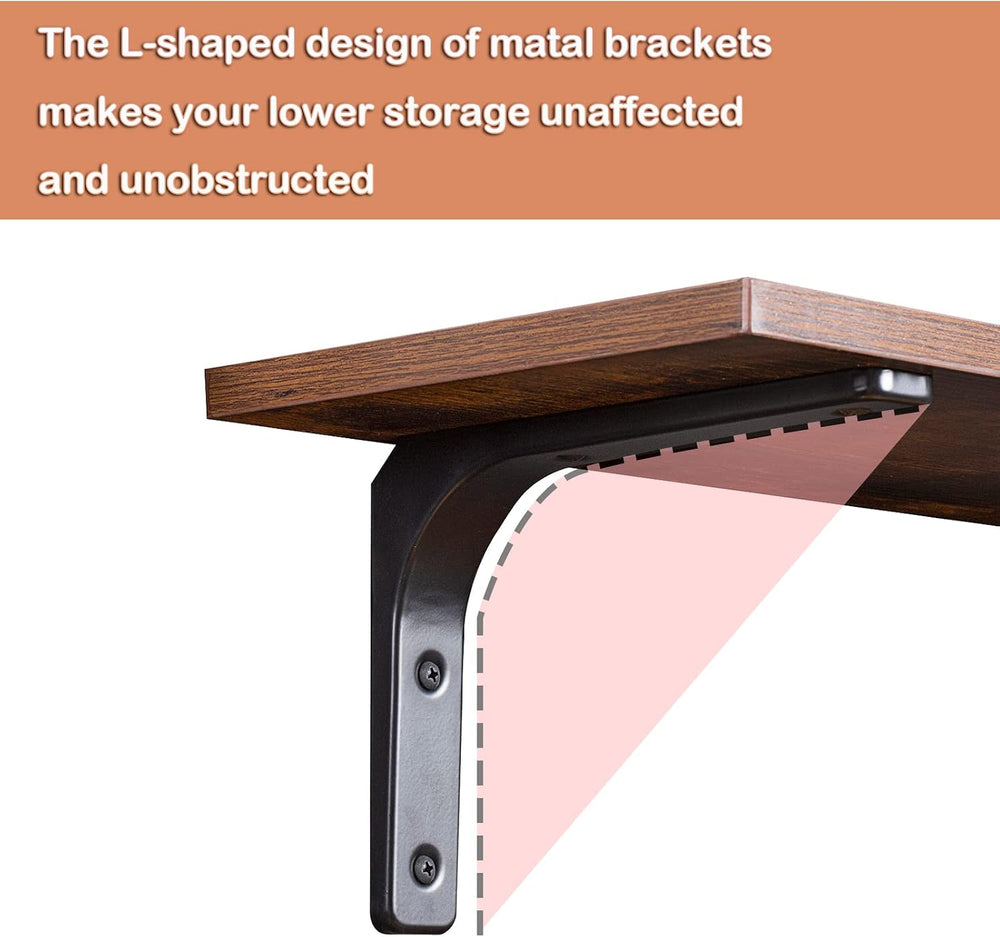 DINZI LVJ Long Wall Shelves, 39.4Inch Wooden Wall Mounted Shelves, Set of 2