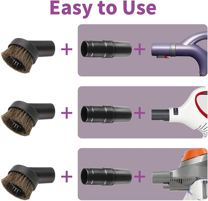 25mm Horse Hair Round Dust Brush, 1.25" Vacuum Brush Attachment - Image 5