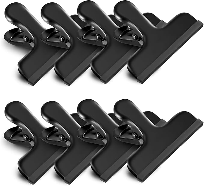 HOUSE AGAIN 8 Pack Stainless Steel Chip Bag Clips Covered by HOUSEAGAIN