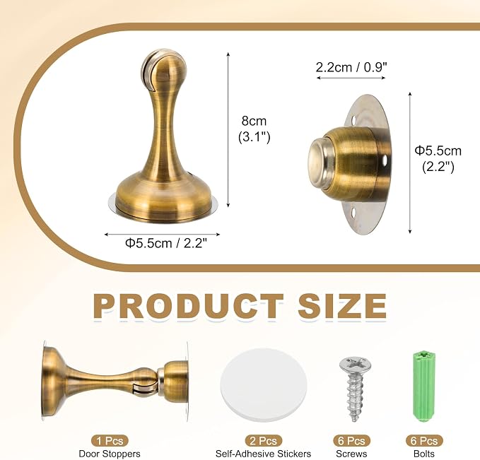 MECCANIXITY Magnetic Door Stoppers Stainless Steel Door Stops, Wall Floor - Image 2