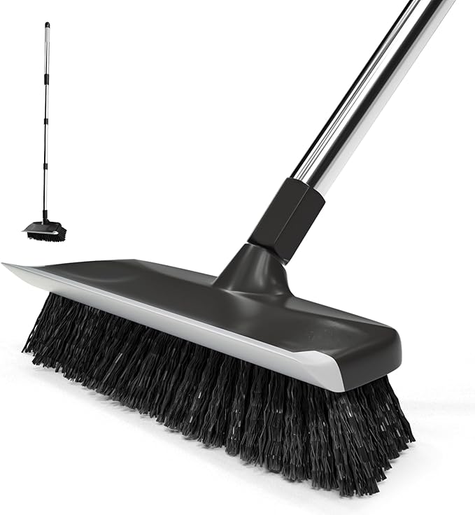 ITTAR Scrub Brush with Long Handle, Heavy-Duty Floor Cleaning Brush, 2-in-1 by ITTAR