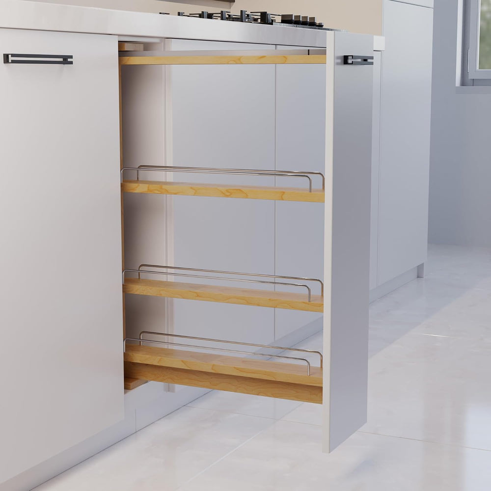 Dowell 3" Base Filler Pullout Organizer with Adjustable Shelves (Wood 40...