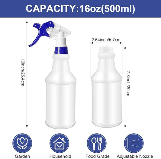 Eccliy 12 Pcs 16 Oz Plastic Spray Bottle, Adjustable Empty Reusable Sprayer - Image 2