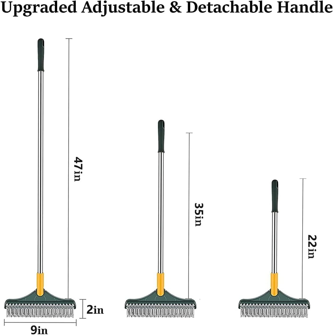 3 in 1 Toilet Bathroom Cleaning Brush with Wiper and Long Handle - 180° Rotate Floor Scrub Brush for Tiles, Home Kitchen Bathroom Toilet Cleaning Brush (Yellow, Min 1 Quantity)