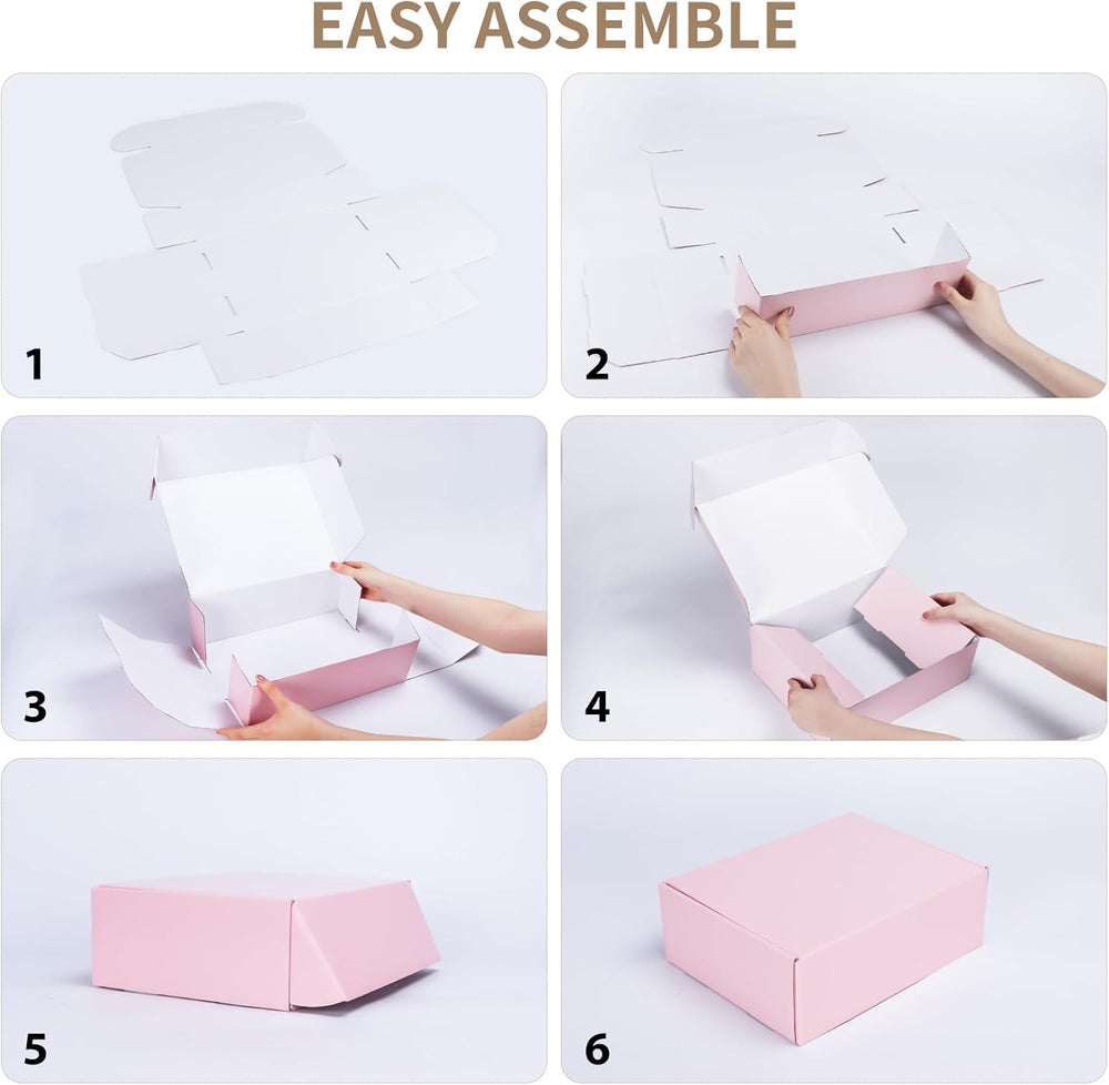 RLAVBL 12x9x4 Shipping Boxes Set of 20, Pink Corrugated Cardboard Box for Pac...