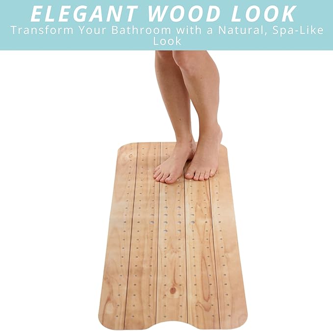 ENKOSI Bath Mat – PVC Large 40 x 16 Inch Non-Slip Bathtub Mat - Image 3