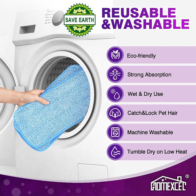 HOMEXCEL Reusable Mop Pads Compatible - Image 6