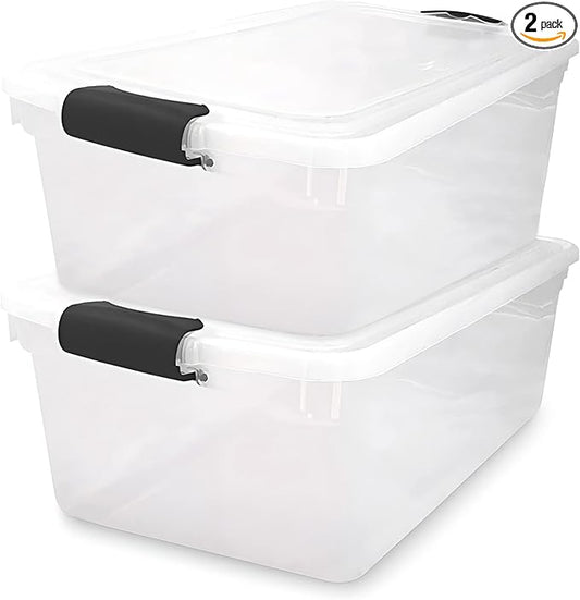 HOMZ 2-Pack Secure Latch, 64 Quart, and Office Organization by Homz