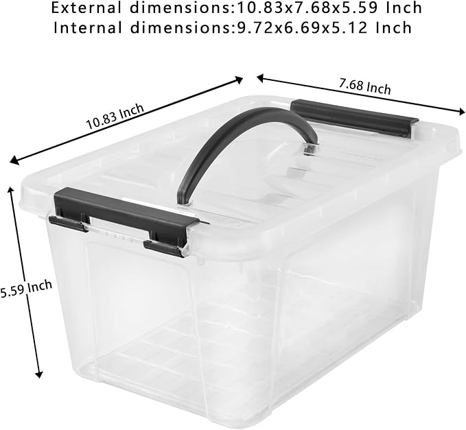 6 Quart Plastic Stackable Storage Latch Bins - Image 3