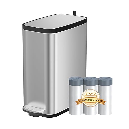 Stainless Steel Bathroom Trash Can by trashcan