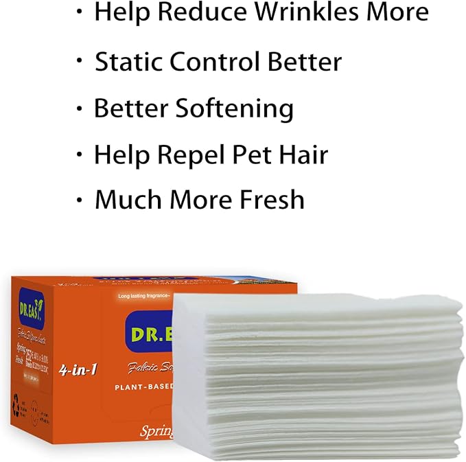 DR.EASY Dryer Sheets Plant Based Formula 252 Ct Fabric Softener sheets - Image 3