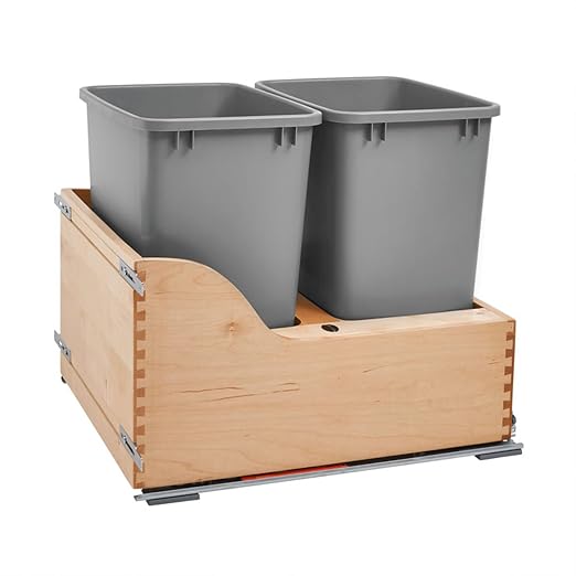 Rev-A-Shelf Pullout Trash Cans for Kitchen Cabinet, Dual 35 Qt Bins - Image 9