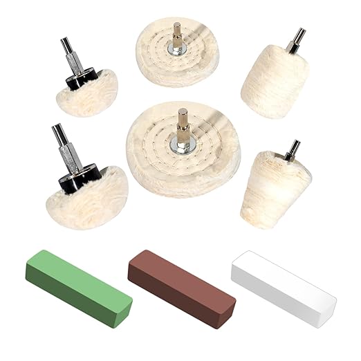 6PCS Buffing Wheels for Drill and 3 PCS Polishing Compounds, Wheel Polishing Kit by Unknown