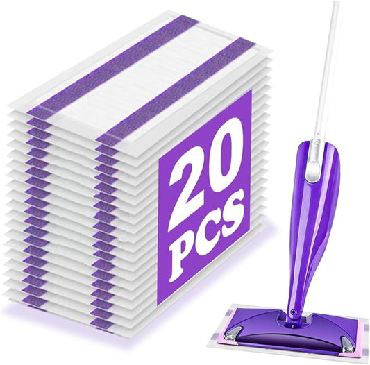 20 Count Mop Pad Refills for Wet Jet Mop, Wet Jet Pads for All Floor Types by ShuYuan
