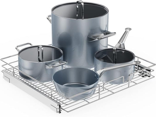 ROOMTEC Pull Out Cabinet Organizer, Cabinet Pull Out Shelves 20" W x 21" D by ROOMTEC