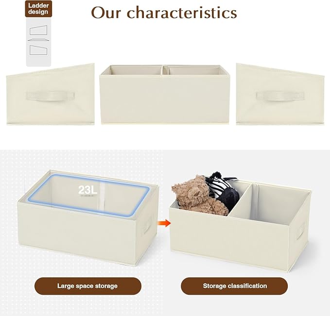 DIMJ Closet Storage Bins, 6 Pack Storage Baskets - Image 3
