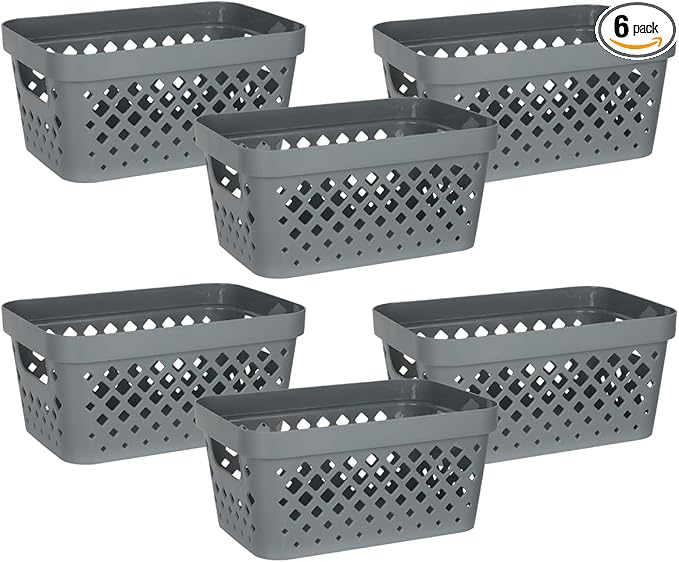 Glad Plastic Baskets for Organizing, Linen Closet, and Bathroom | Nesting Shelf by GladTrashFoodStorage