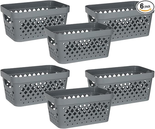 Glad Plastic Baskets for Organizing, Linen Closet, and Bathroom | Nesting Shelf by GladTrashFoodStorage
