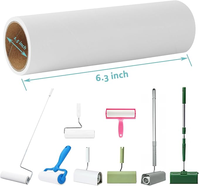 6.3 inch Lint Roller Refills for 6.3'' Large Lint Rollers for Pet Hair Extra - Image 2
