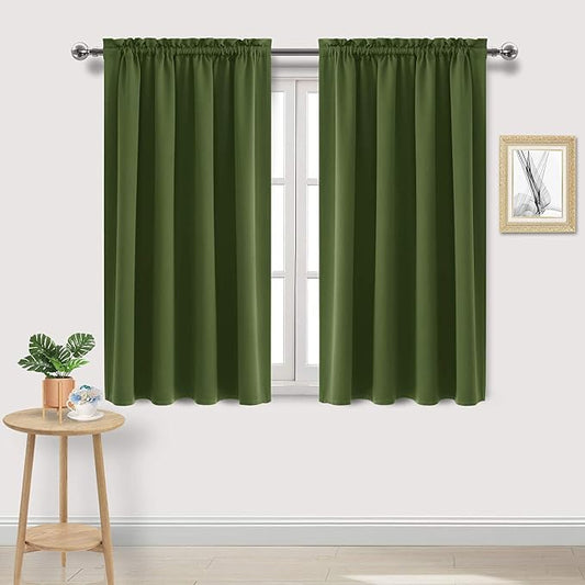 DWCN Olive Green Room Darkening Blackout Curtains by DWCN