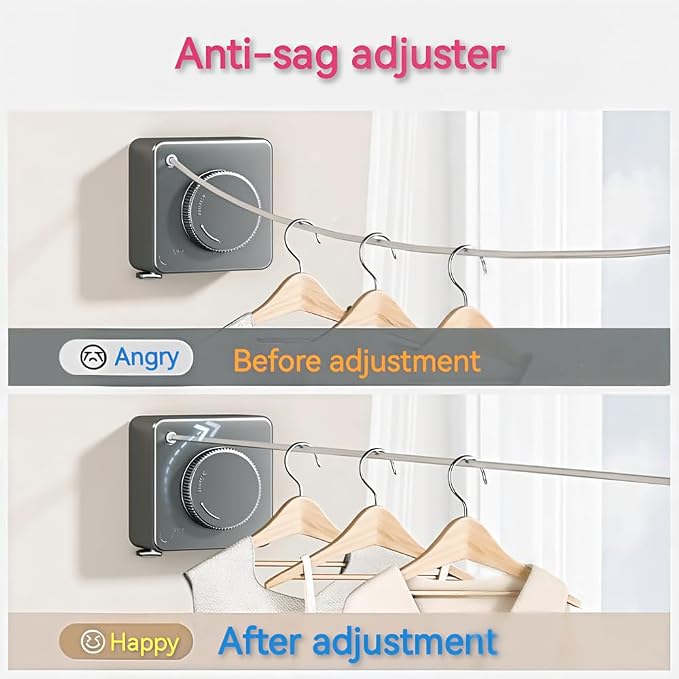 Retractable Clothesline, Wall Mounted, Stainless Steel, 17 Ft Indoor Outdoor - Image 6