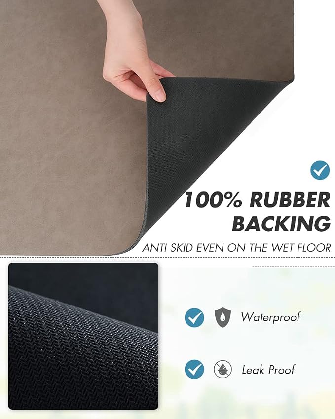 AMOAMI Coffee Mat Hide Stain Rubber Backed Absorbent Dish Drying Mat - Image 6
