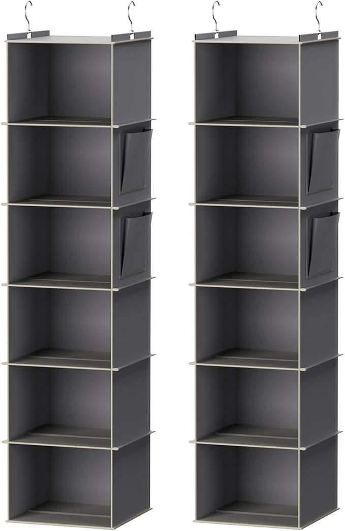 YOUDENOVA Hanging Closet Organizer, 6-Shelf Closet Hanging Storage Shelves by YOUDENOVA