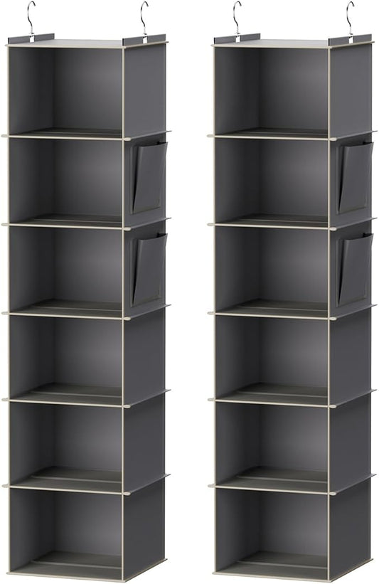 YOUDENOVA Hanging Closet Organizer, 6-Shelf Closet Hanging Storage Shelves by YOUDENOVA