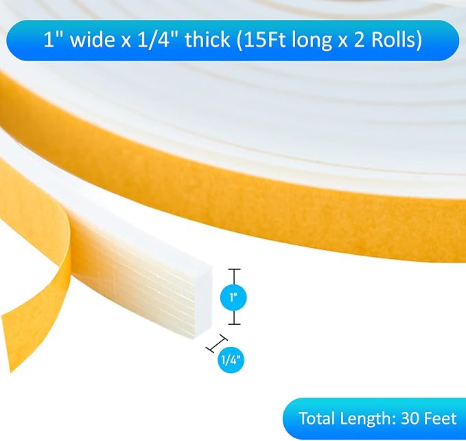 High Density Foam Weather Stripping Door Seal Strip Insulation Tape Roll - Image 2