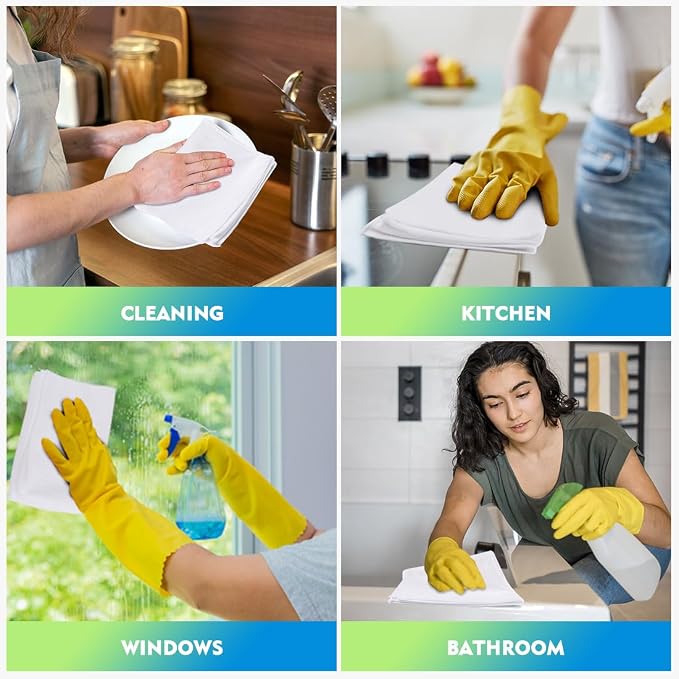 HOMEXCEL White Microfiber Cleaning Cloth 12 Pack, 12.5 x 12.5 inch Microfiber - Image 6