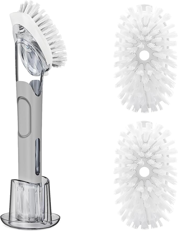 Soap Dispensing Replacement Dish Brush Storage Set by RIMAY