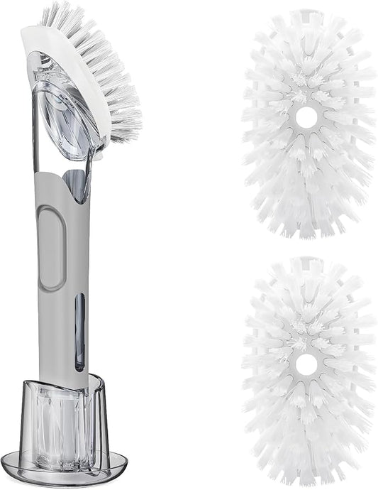 Soap Dispensing Replacement Dish Brush Storage Set by RIMAY